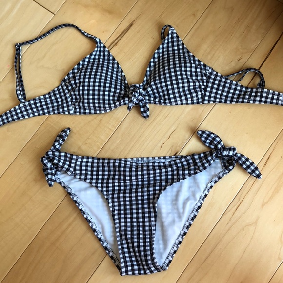 checkered bikini set